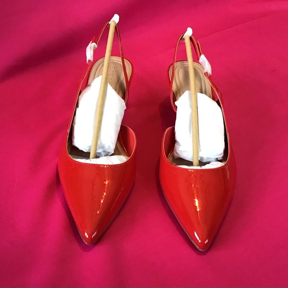 BCBGeneration Red Slingback Kitten Heels - Picture 4 of 8